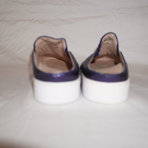 Vionic Dakota Purple Metallic Leather Flatform Slides Mules Sneaker 9 - Picture 8 of 12